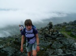 Peter and Sarah trade bad poetry as they ascend Sgùrr na Cìche