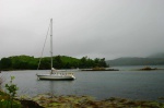 Moored yacht