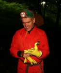 Bright yellow marigolds, and Chris