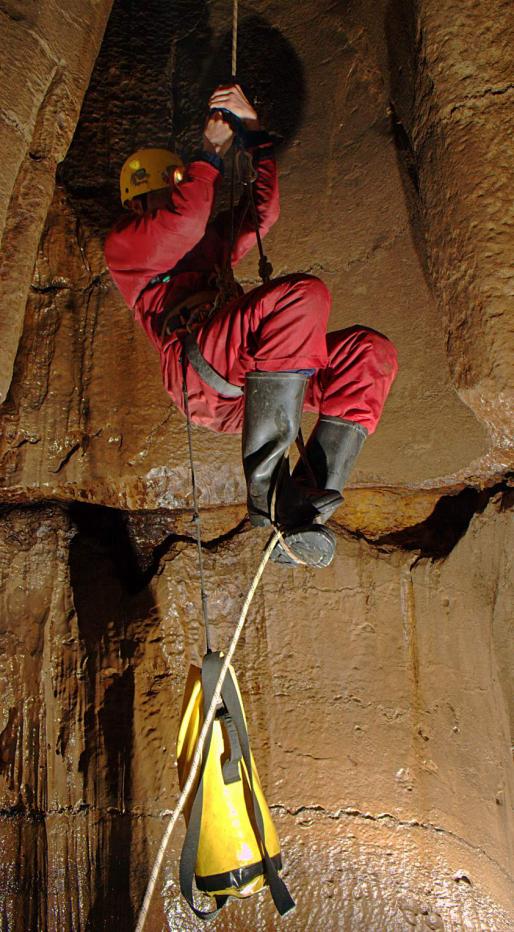 20050821-162616.jpg - Jim (and a tackle sack) ascending the 2nd pitch