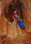 Chris descending the entrance pitch