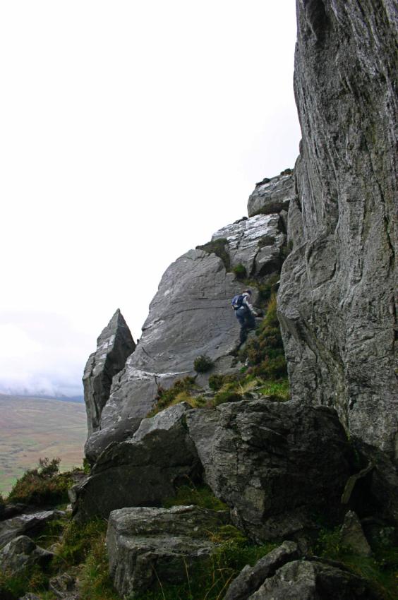 20051029-100158.jpg - Marta scrambling on the North Ridge