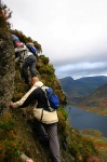 Marta & Julien high above Llyn Ogwen