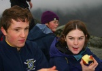 Ed, Alison and Lynsey - three Oxonian climbers we met near the top