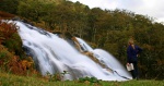 Helen admires the falls