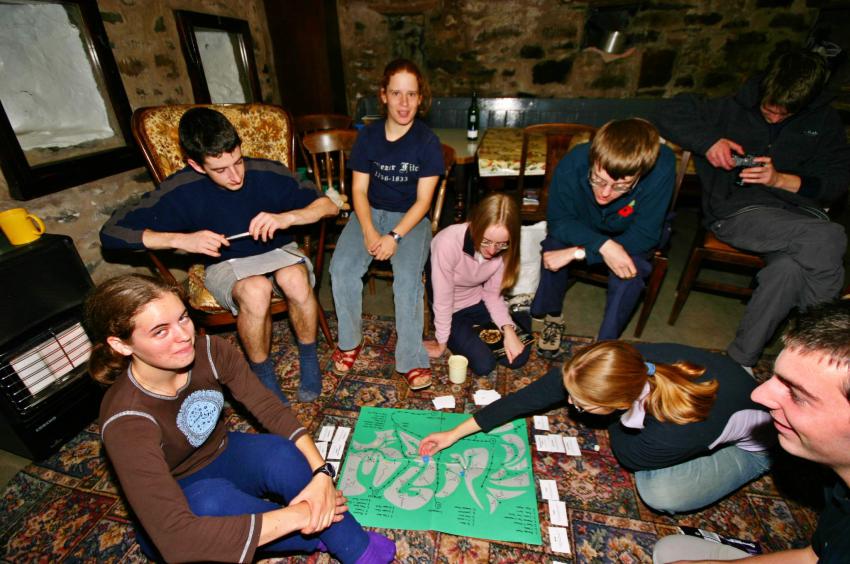 20051112-214434b.jpg - Alison about to receive the "You have just lost the game" chance card