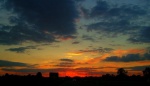 Driving into sunset