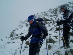 Lottie & Peter descend in a snowstorm