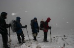 Peter, Lottie, Michael and Michael in the snow