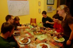 Tucking in to Lottie's pleasant pheasant dinner