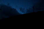 An early start, ascending by the chairlift