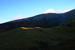 Sunlight catches the ridge of Bassenthwaite Common