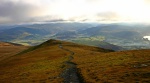 Descending from Skiddaw's misty summit