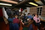 Warm and dry at last, in the bunkhouse