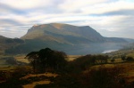 Mynydd Mawr across Llyn Cwellyn, including a profile of tomorrow's scramble on Craig y Bera
