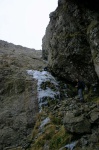 Will and Sam at the main obstacle - an ice sheet covering the essential holds