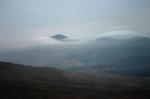 Moel Hebog wreathed in cloud at sunset