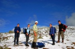Dave, Alison, DC, Ruth and Joe in the snow on Sca Fell