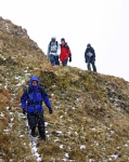 Walking in a snow flurry