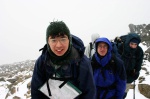 Dave, Sam and group ascending Yr Wyddfa