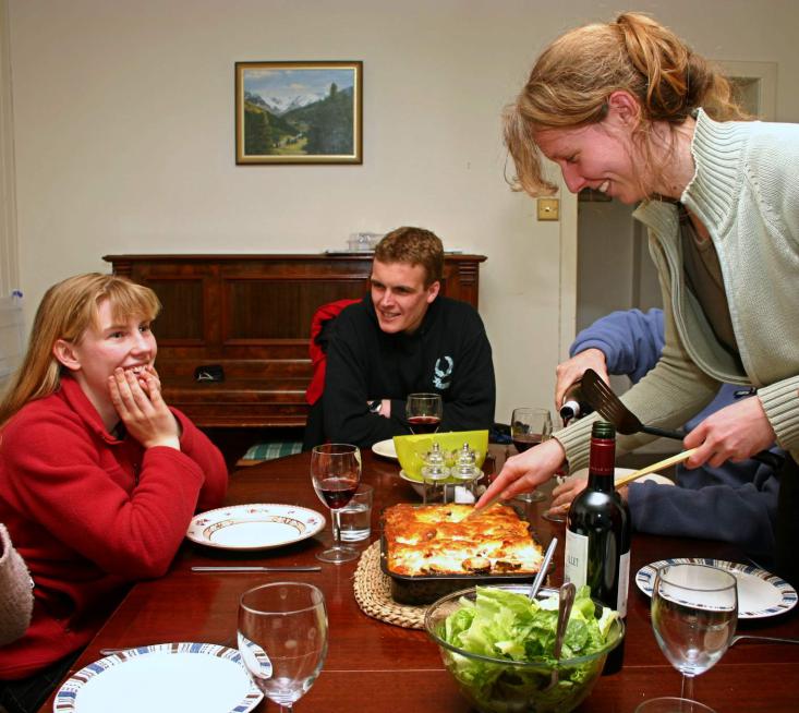 20060416-215542.jpg - Claudia serves up her lasagne