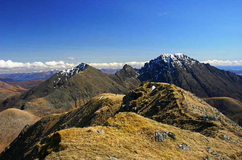 20060421-150834.jpg - Garbh Bheinn, Clach Glas and Bl&agrave; Bheinn (and Dave) from the top of Marsco