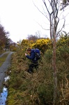 Pete emerges from the prickly bushes