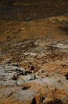 Scrambling high above the glen floor