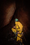 At a small step in the passage