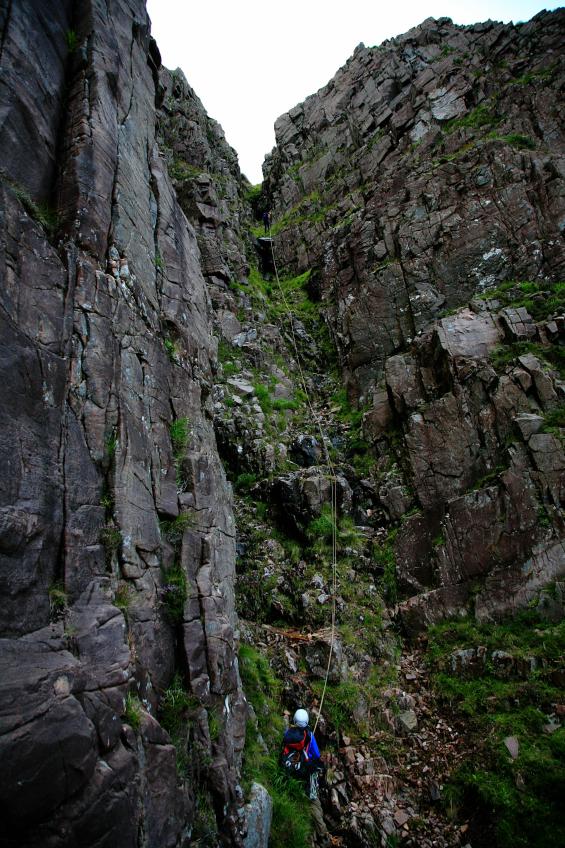 20060825-200100.jpg - Abseiling down South Gully to escape the midges