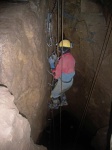 Downclimbing the fixed ladder