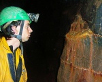 Mark admires some helictites