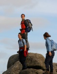 Tom, Hannah and Helen on the tor