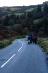 Descending the final hill on the road