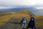 Helen and Lottie on the upper slopes of Skiddaw