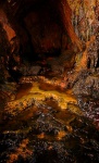 Coloured gours at the end of a passage
