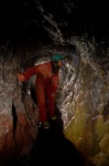 David in black-floored passage