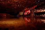 Richard about to crawl through the puddle