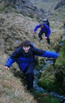 Jonas and Will, gill scrambling