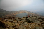Nearing the top, in strong winds