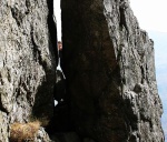 The cunning window through which we escaped the gully