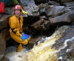 Gaynor refreshed by the stream, with Kermit behind?