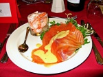 Starter, choice 3: salmon and prawns