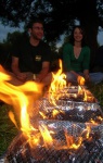 Tom and Frankie supervise the barbecues