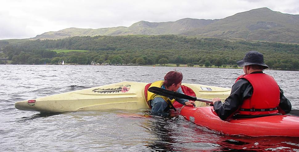 20070826-150726.jpg - Gaynor and Chris practising bow rescue