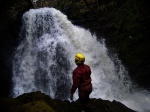 Chris eyes up the first waterfall
