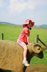 Katherine and a stone sheep