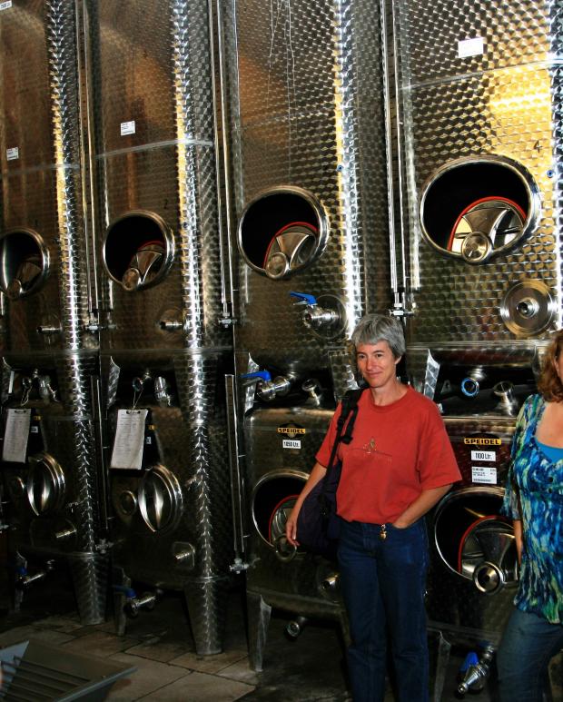 20080705-185018.jpg - Jane with fermenting vessels