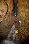 Downclimbing a waterfall