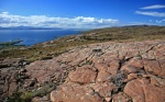 Sandstone slab and the northern ends of Raasay and Skye